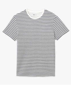 Tee-shirt à manches courtes en maille texturée à rayures homme